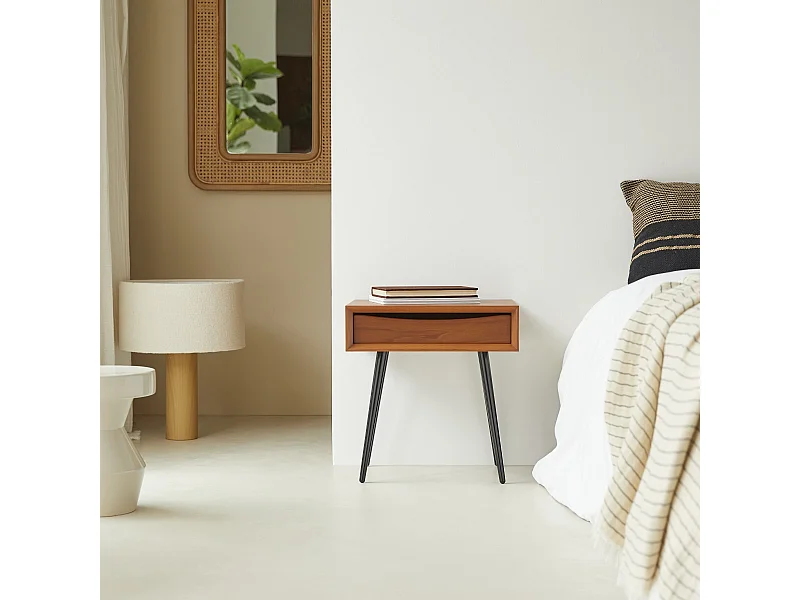 Comodino in legno di teak Simen