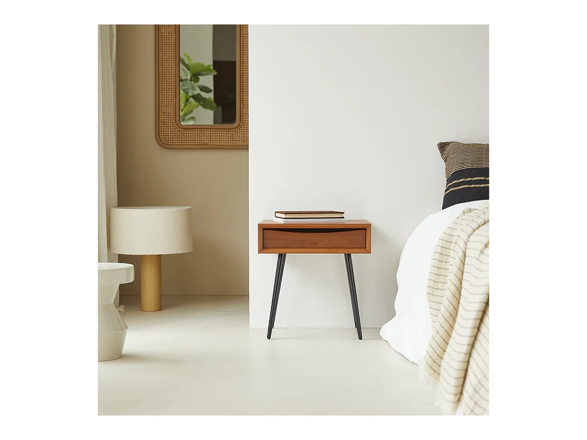 Comodino in legno di teak Simen