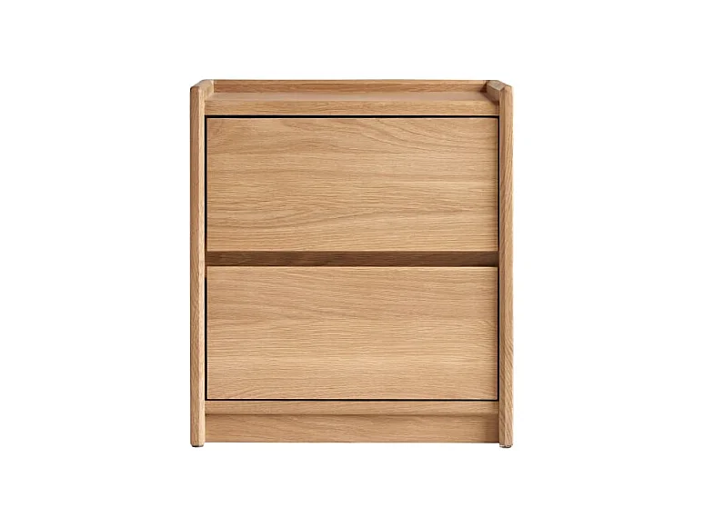 Nachttisch Arto aus massiver Eiche mit 2 Schubladen