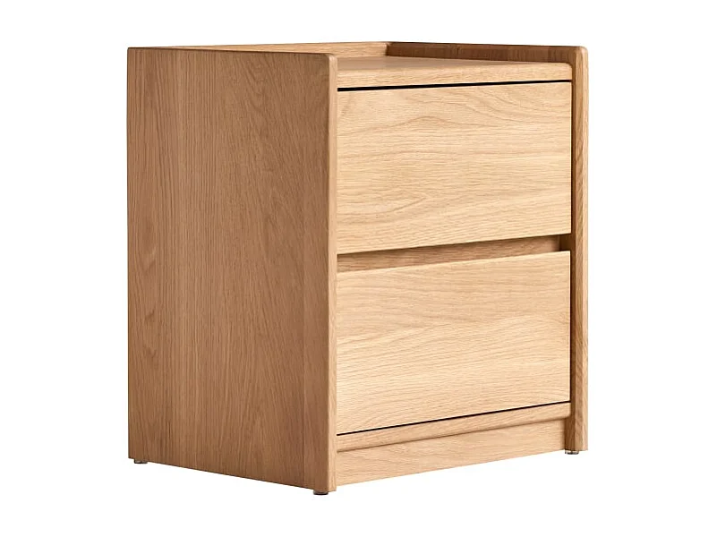 Nachttisch Arto aus massiver Eiche mit 2 Schubladen