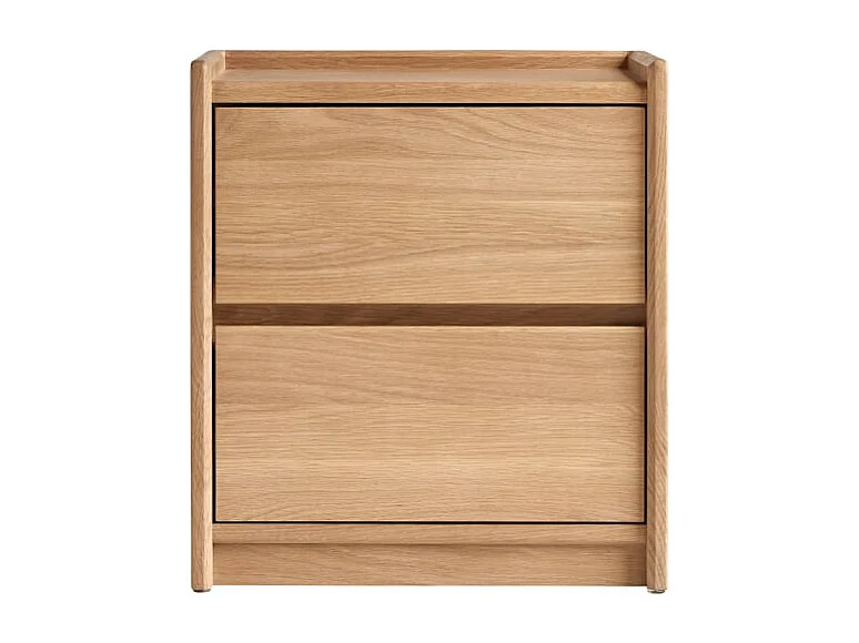 Comodino Arto a 2 cassetti in legno di rovere massello