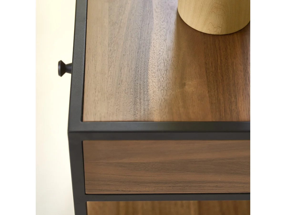 Chevet en bois d'acacia et métal Agra