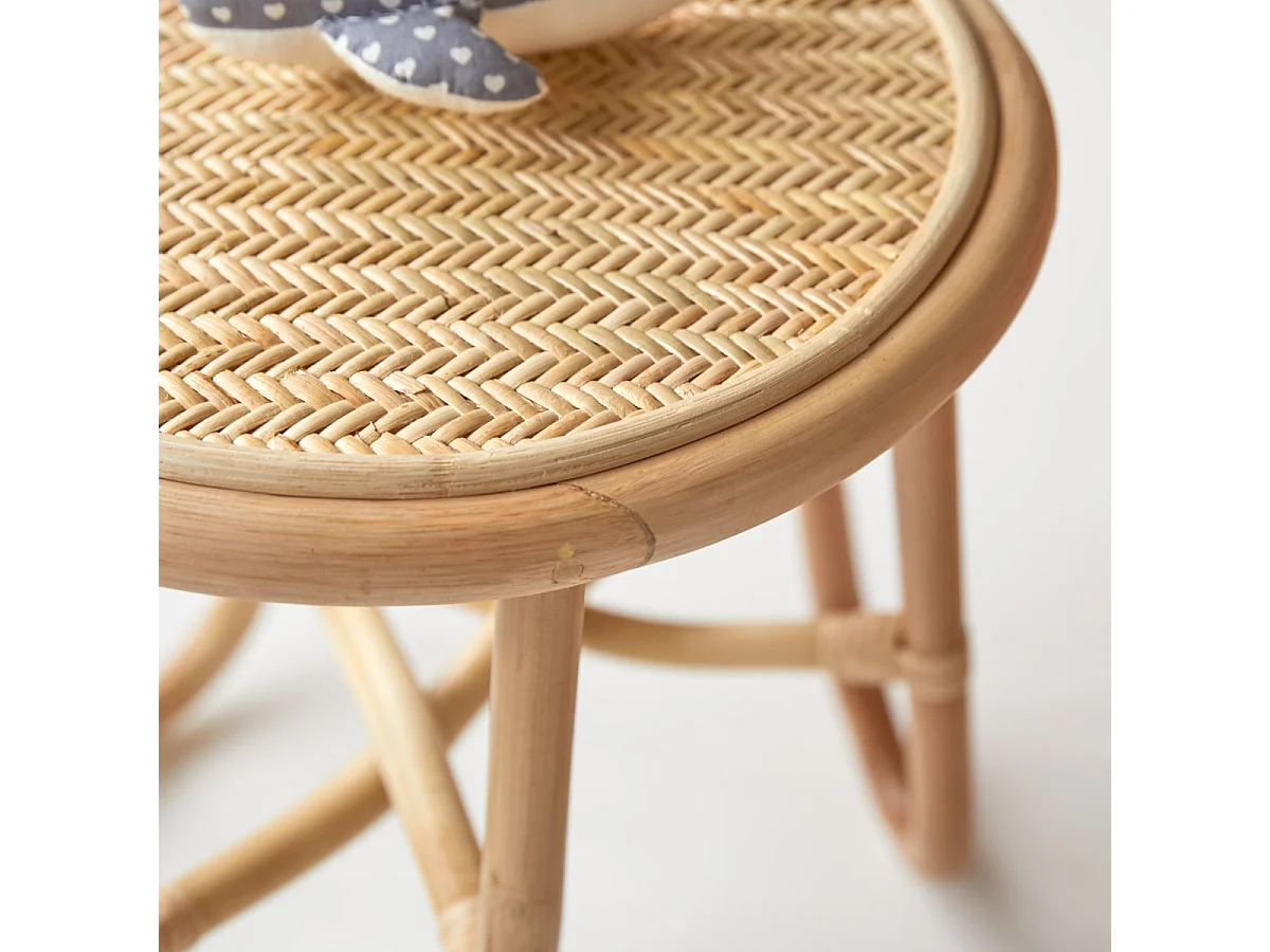 Comodino per bambini in canne di rattan Lina