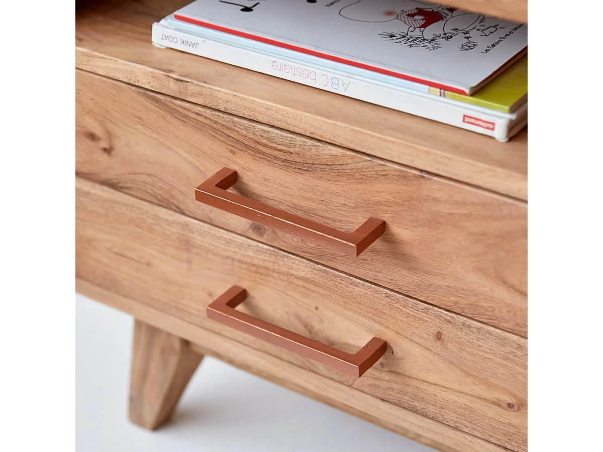 Comodino per bambini in legno di acacia Oslo