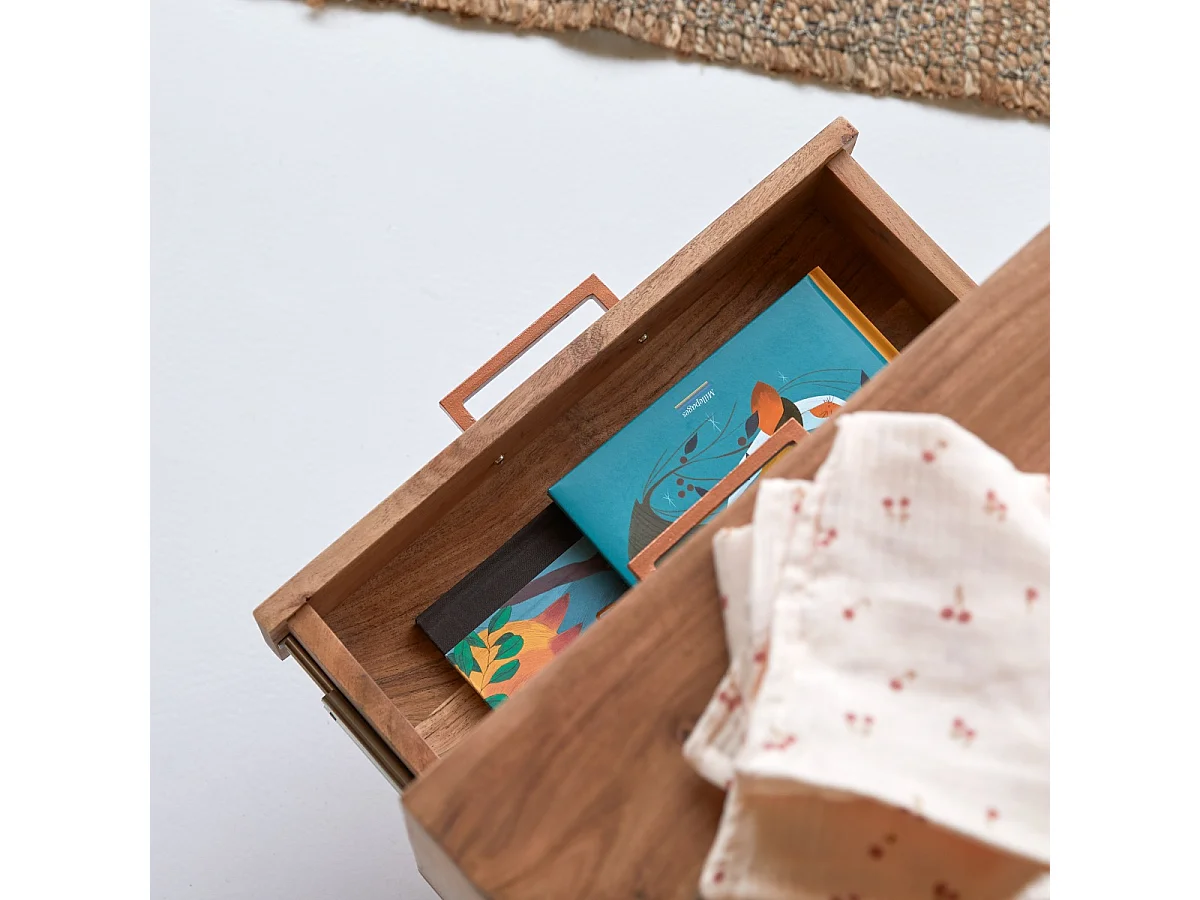 Comodino per bambini in legno di acacia Oslo