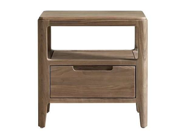 Arto - One-drawer solid walnut bedside cabinet