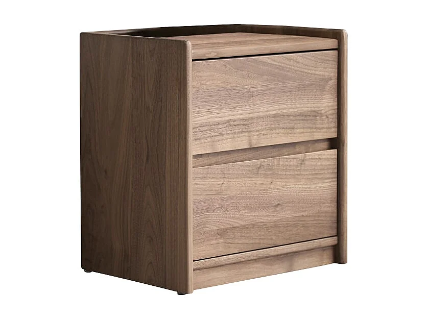 Arto - Solid walnut bedside table with 2 drawers