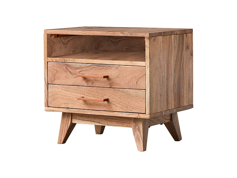 comodino letto legno massello acacia camera letto stanza legno chiaro