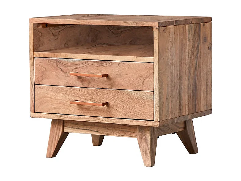 comodino letto legno massello acacia camera letto stanza legno chiaro