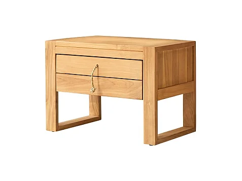 Nachtschrank Nachttisch Teakholz massiv hell solide Schlafzimmer Neu Tikamoon