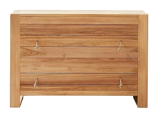 Nachtschrank Nachttisch Teakholz massiv hell solide Schlafzimmer Neu Tikamoon