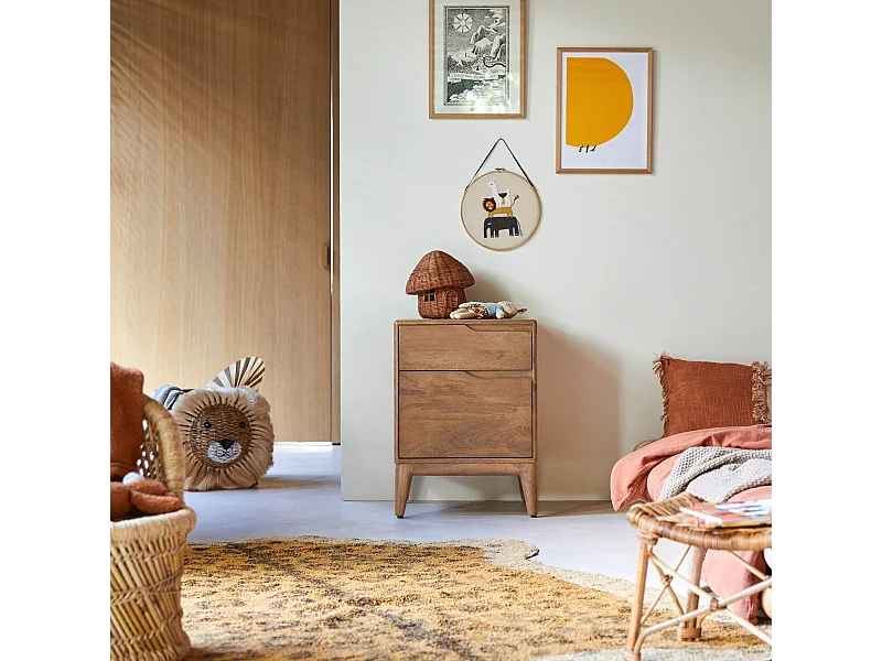 Comodino per bambini in legno di mango massello Gabrielle