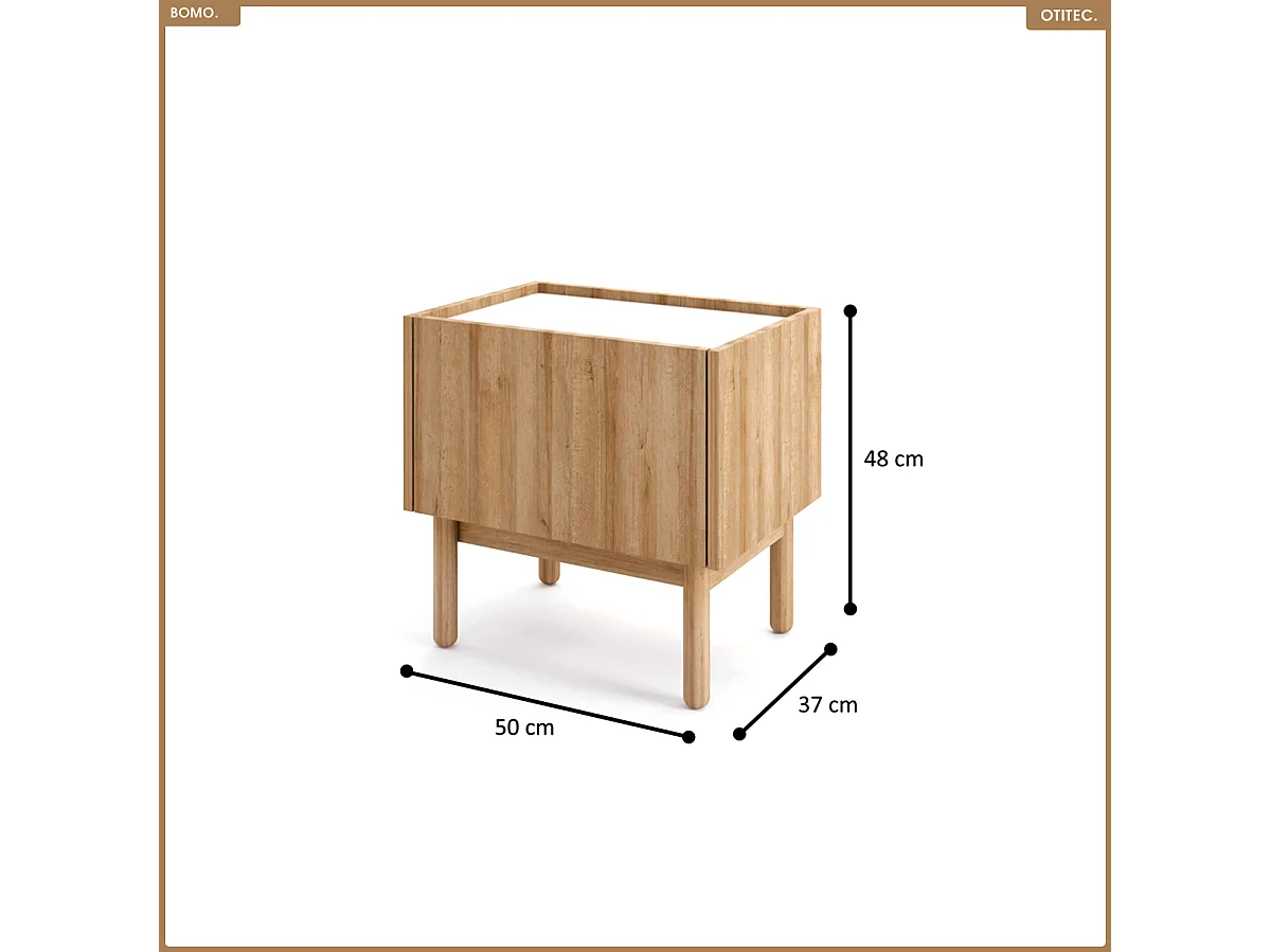 Table de chevet - L.50 x H.48 x P.37 - BOMO