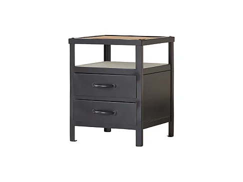 Metallnachttisch für Kinder mit 2 Schubladen im Industrial Style