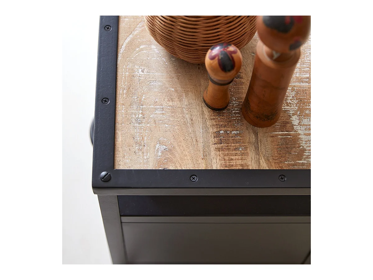 Metallnachttisch für Kinder mit 2 Schubladen im Industrial Style