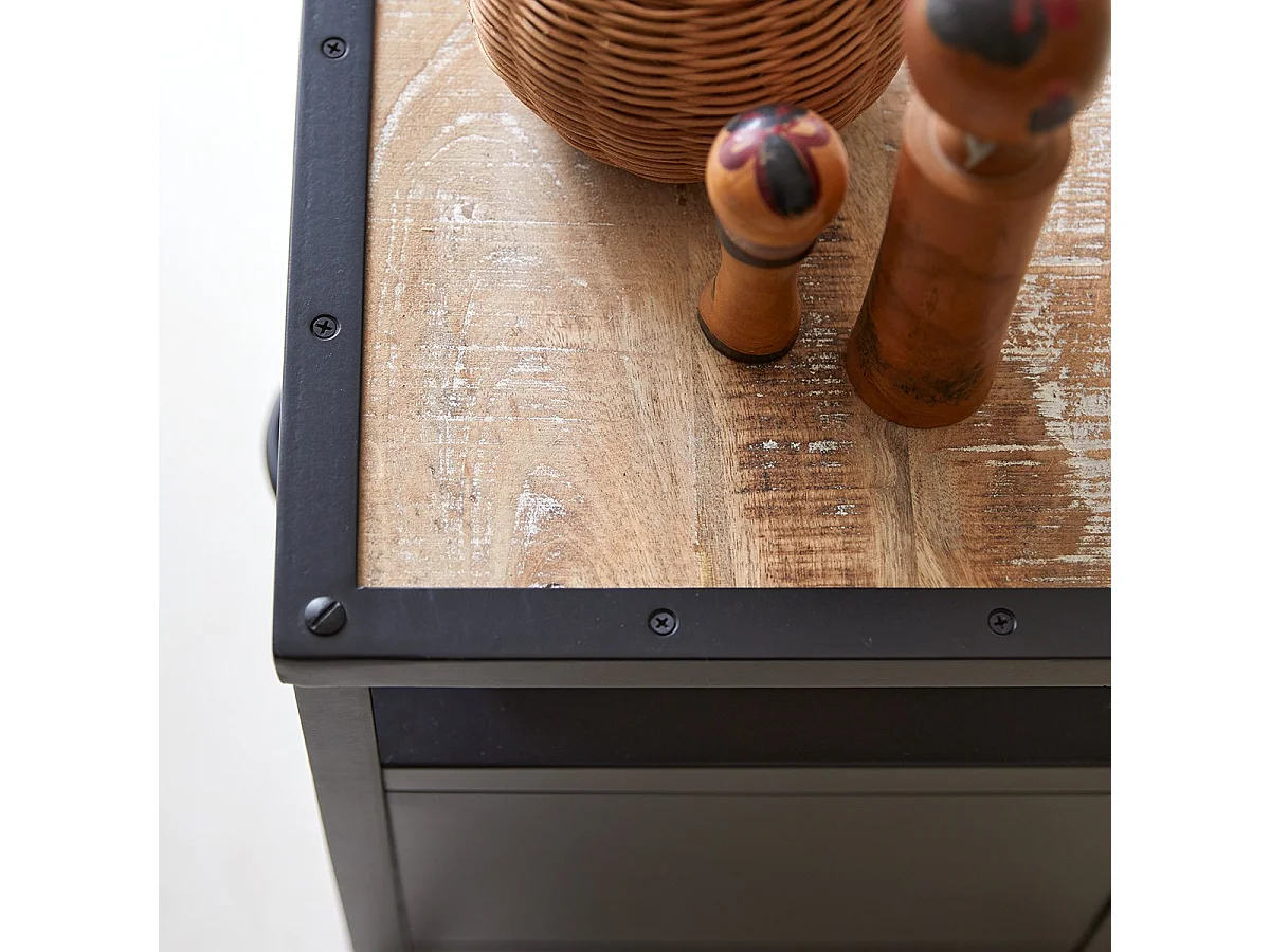 Comodino per bambini in metallo 2 cassetti in stile industriale