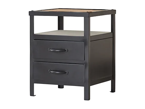 Comodino per bambini in metallo 2 cassetti in stile industriale