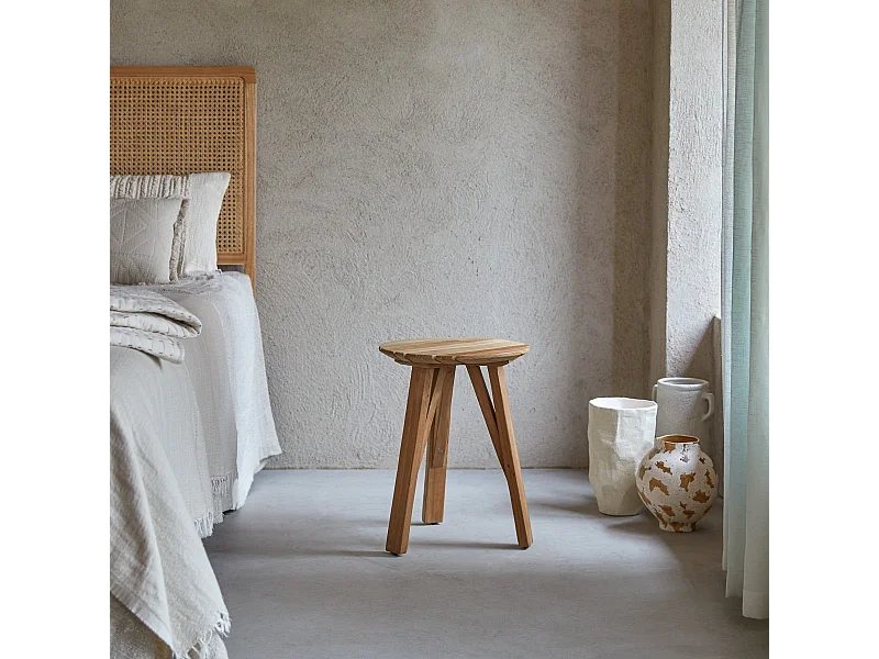 Nachttisch Katrine aus recyceltem Teakholz