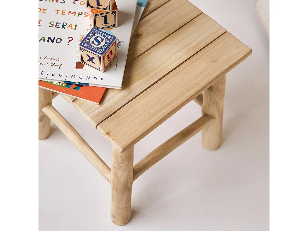 Tavolino da notte per bambini in legno di teak
