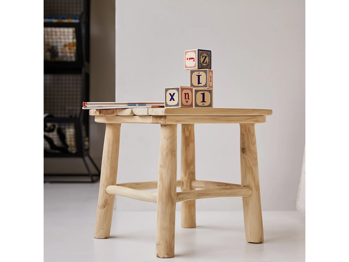 Tavolino da notte per bambini in legno di teak