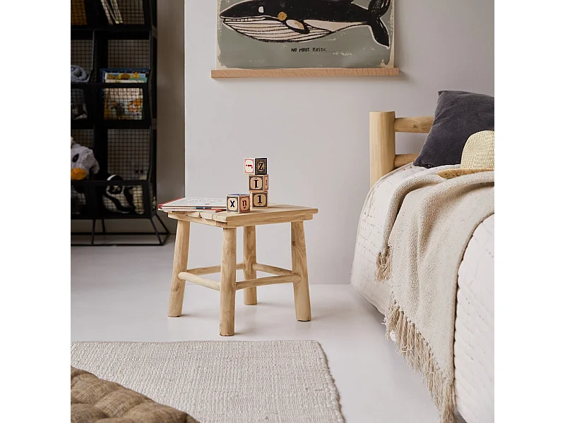 Tavolino da notte per bambini in legno di teak