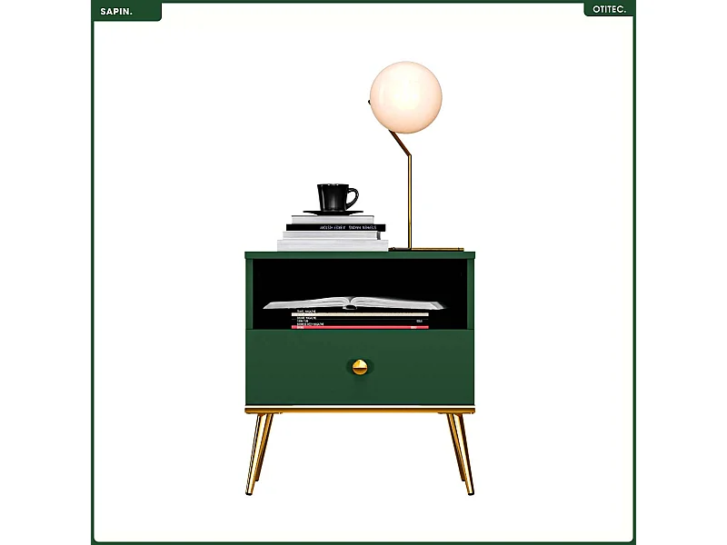 Table de Chevet - H.54 x L.50 x P.34 cm - SAPIN