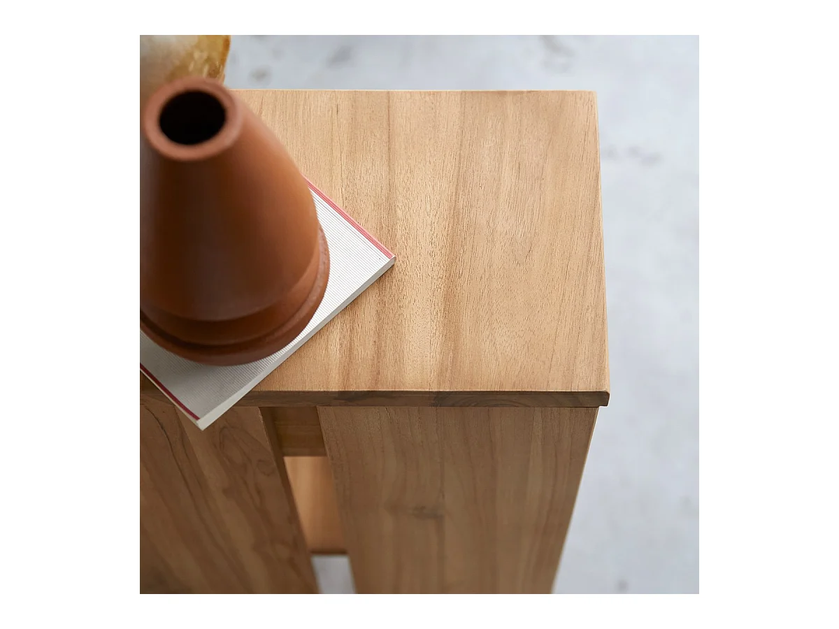 Comodino tavolino legno massello teak camera letto stanza arredo 1 cassetto