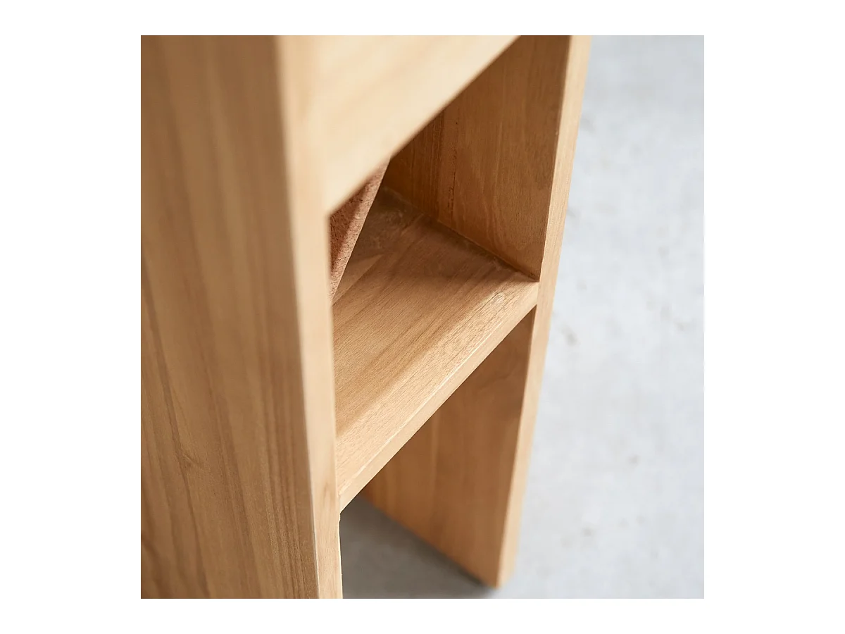 Comodino tavolino legno massello teak camera letto stanza arredo 1 cassetto