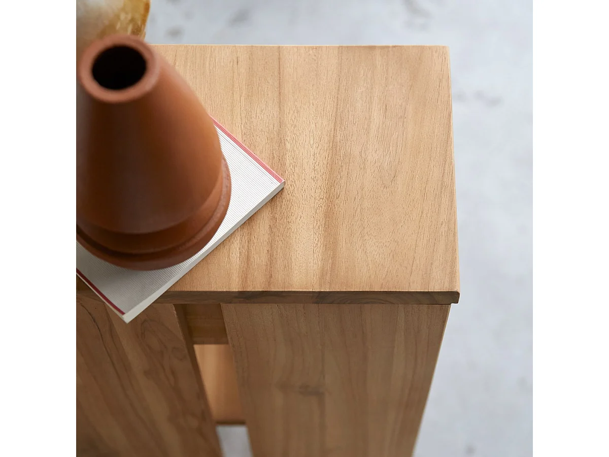 Comodino tavolino legno massello teak camera letto stanza arredo 1 cassetto