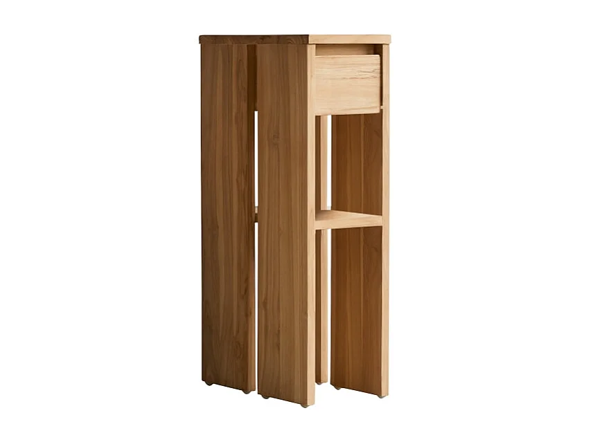 Comodino tavolino legno massello teak camera letto stanza arredo 1 cassetto