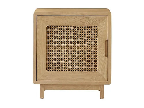 Comodino in legno di olmo e paglia di Vienna Luis