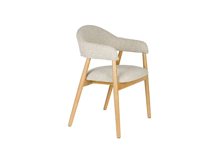 Fauteuil rembourré en tissu et bois Indy lot de deux