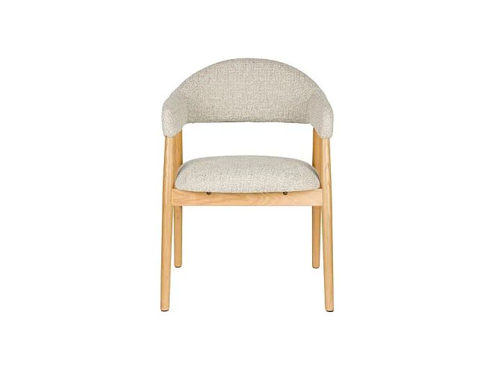 Fauteuil rembourré en tissu et bois Indy lot de deux