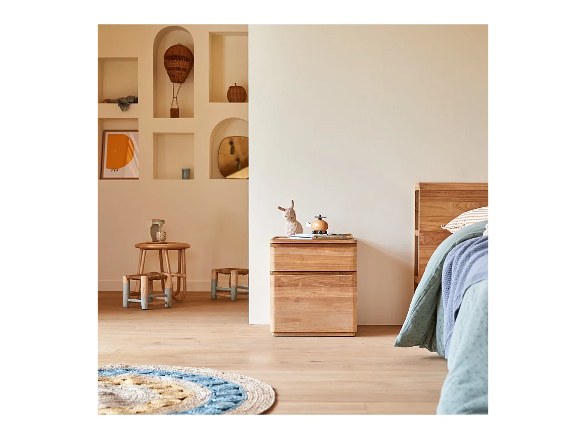 Comodino per bambini in legno di teak Nino