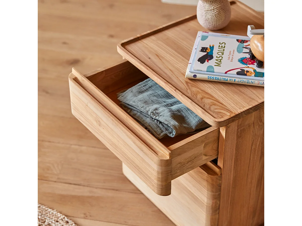 Comodino per bambini in legno di teak Nino