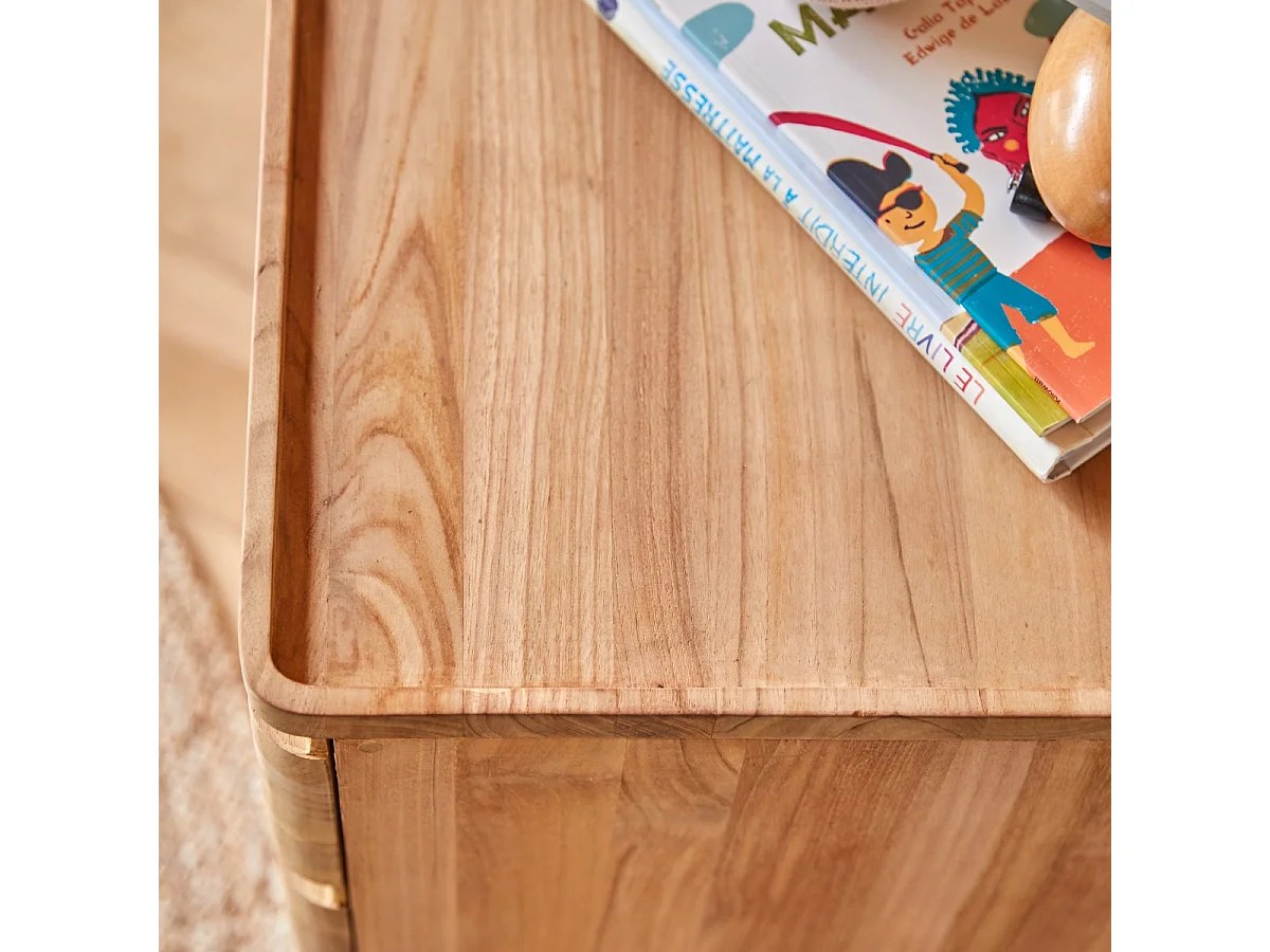 Comodino per bambini in legno di teak Nino