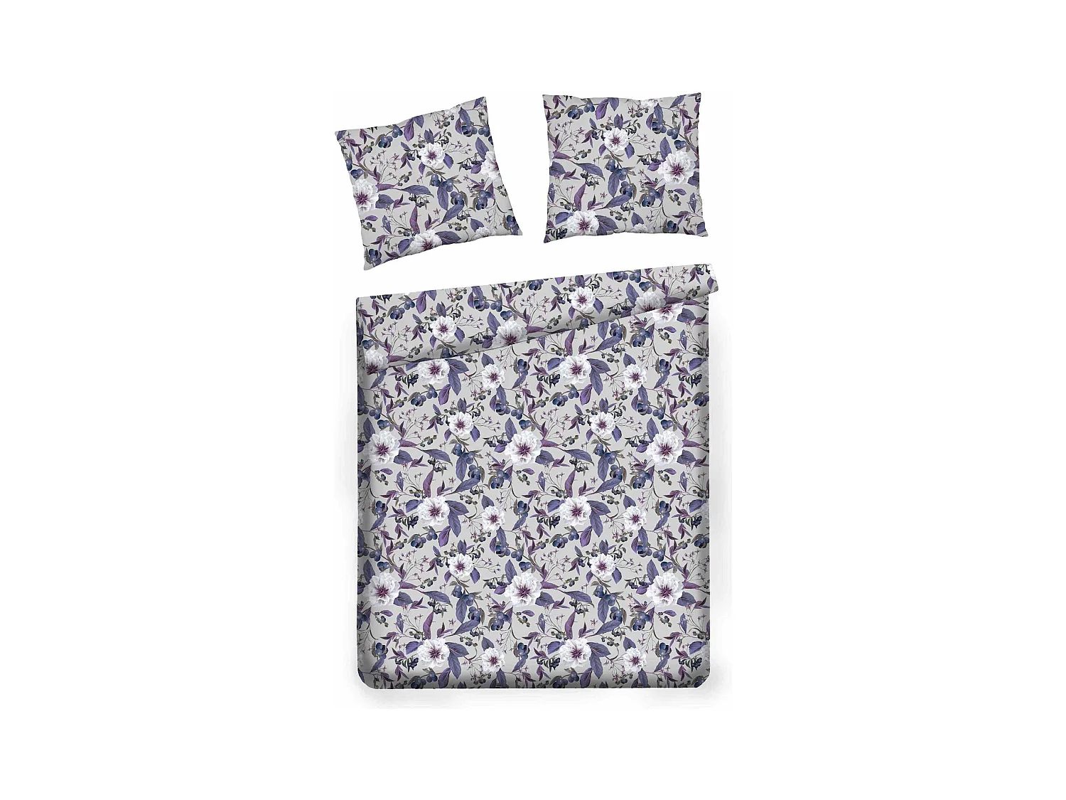 Parure de lit Verise Gris Coton Satin 160x200