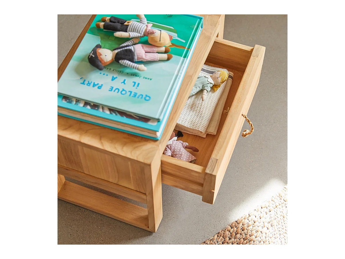 Kinder-Nachttisch Minimalys aus Teakholz