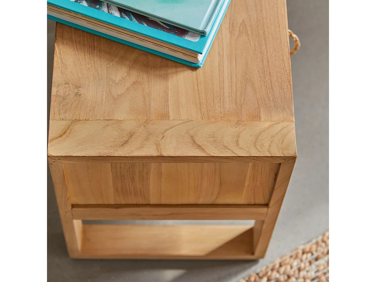 Comodino per bambini in legno di teak Minimalys