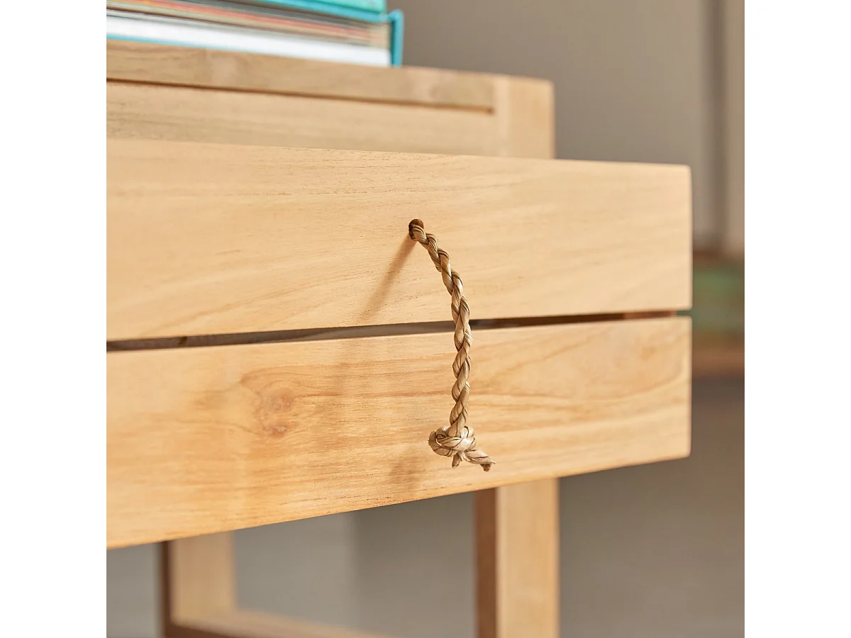 Comodino per bambini in legno di teak Minimalys