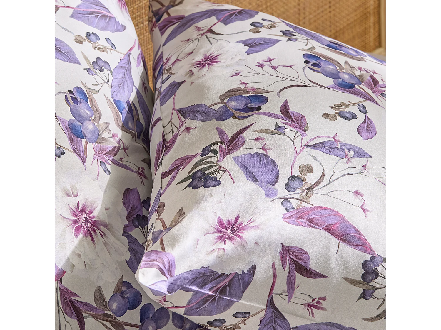 Parure de lit Verise gris clair satin de coton 200x220