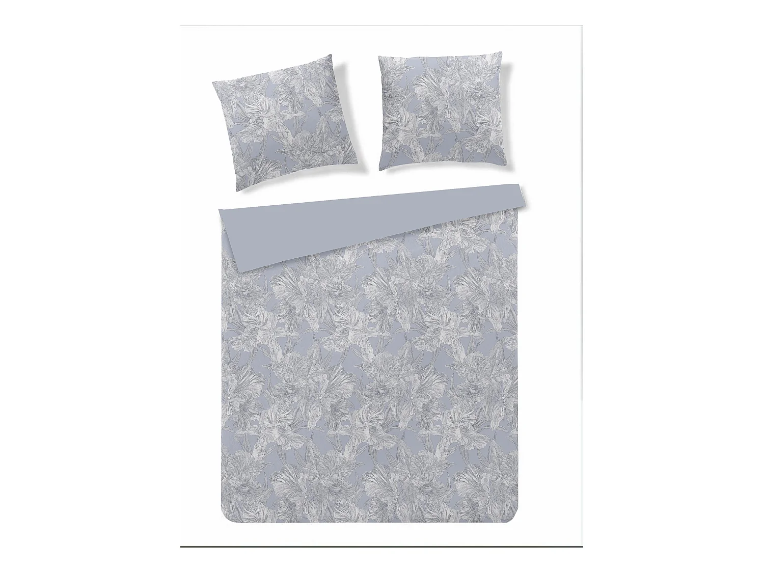 Parure de lit Flowa Bleu Clair Microfibre 160x200