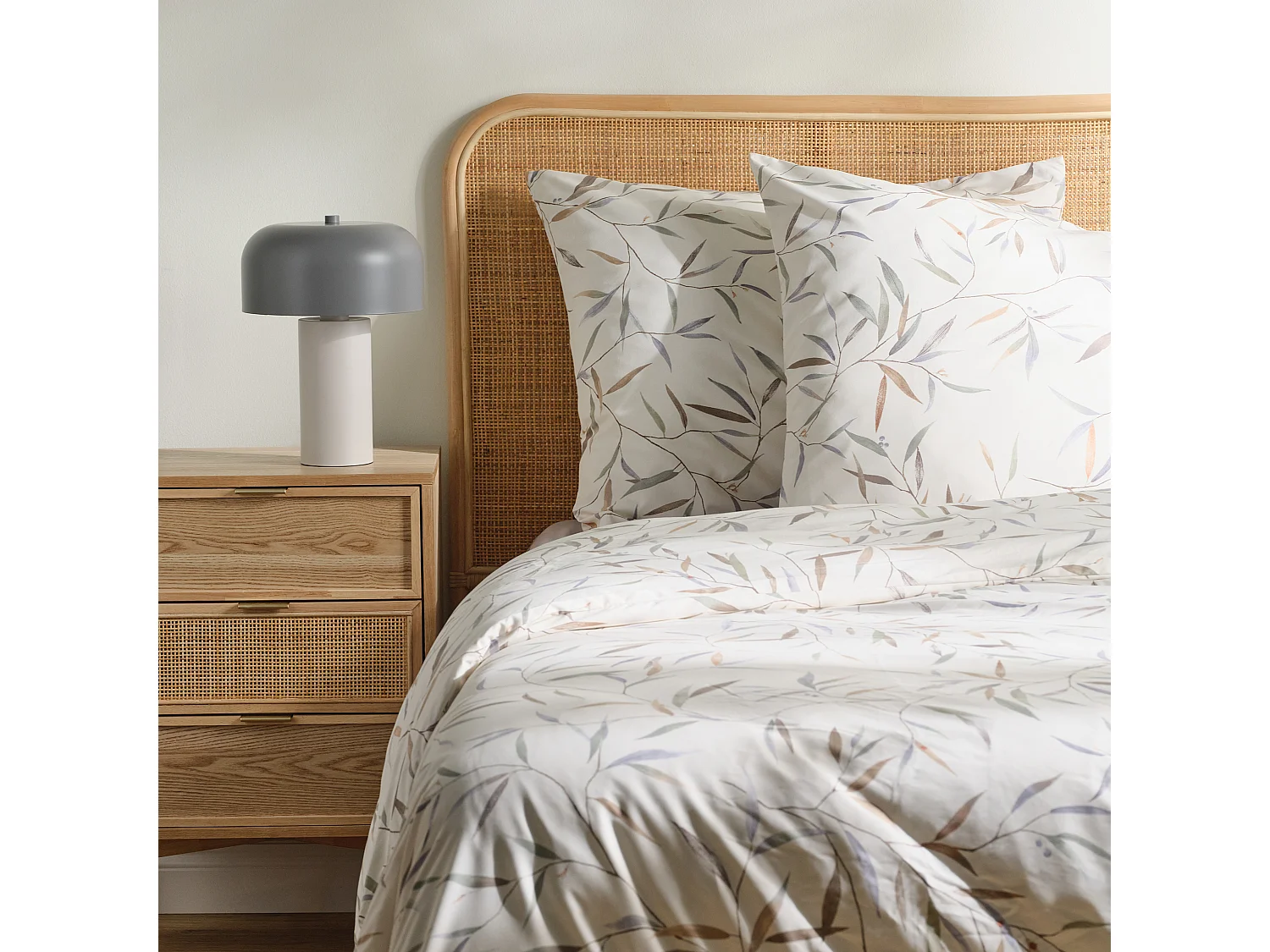 Parure de lit Panorel écru moyen microfibre 200 x 220