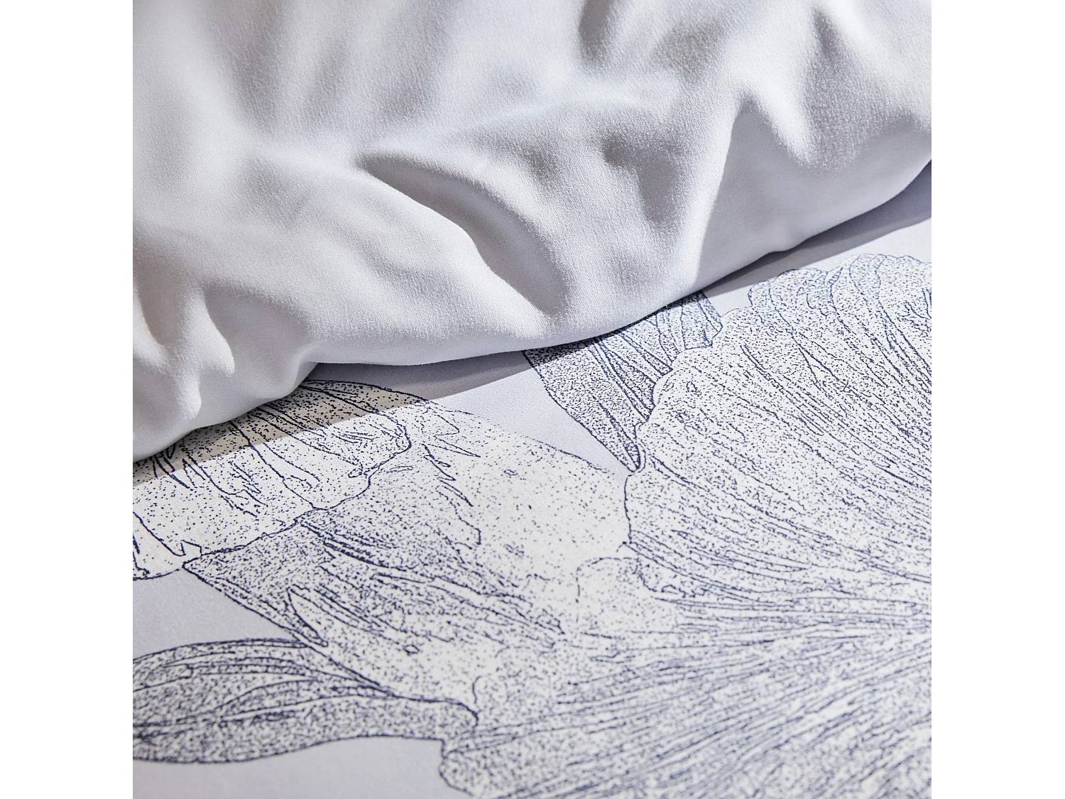 Parure de lit Flowa bleu clair microfibre 200 x 220