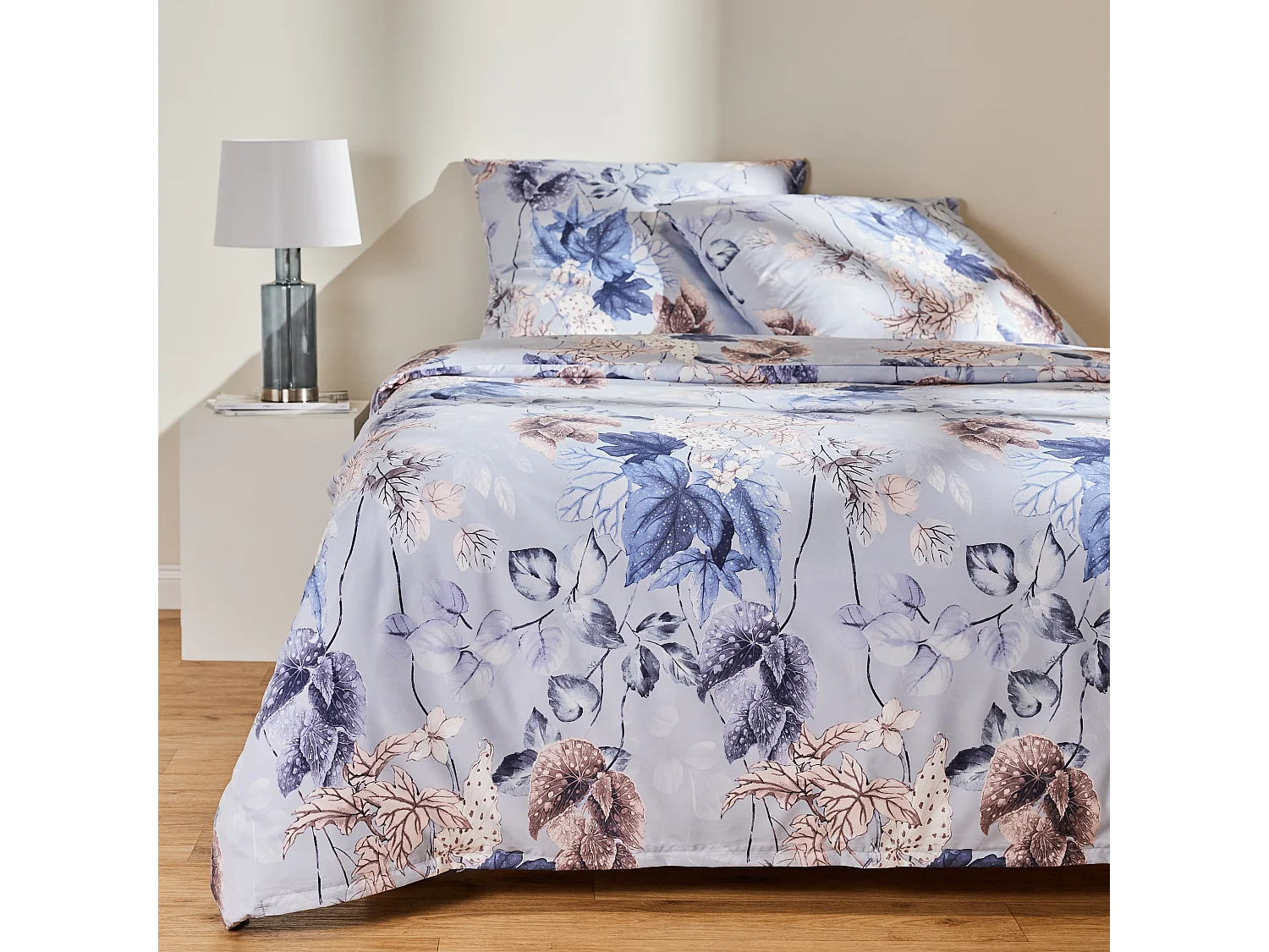 Parure de lit Geada Bleu Clair Microfibre 160x200