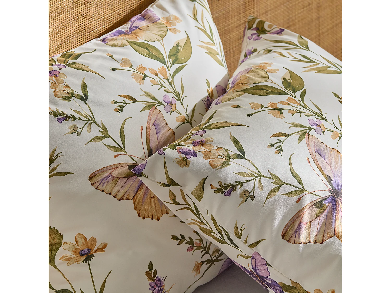 Parure de lit Delori écru microfibre 160x200