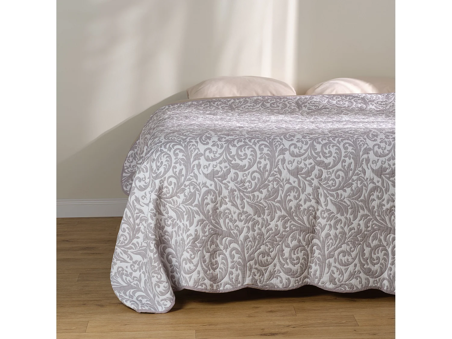 Couvre-lit Sulani Gris Clair Polyester Coton 200x220