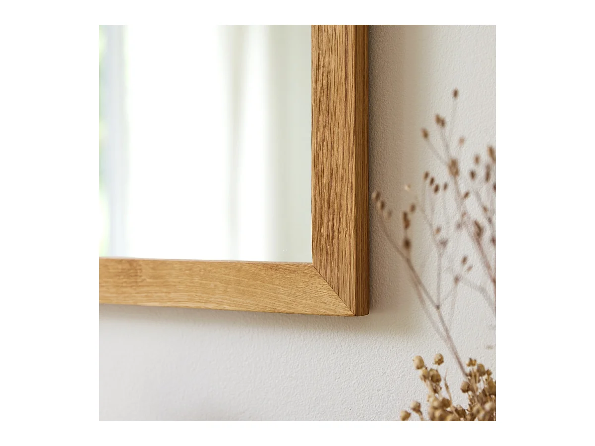 Spiegel aus Eichenholz Badezimmerspiegel Eiche massiv 70 x 50 cm neu Tikamoon