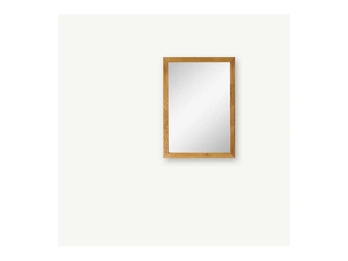 Spiegel aus Eichenholz Badezimmerspiegel Eiche massiv 70 x 50 cm neu Tikamoon