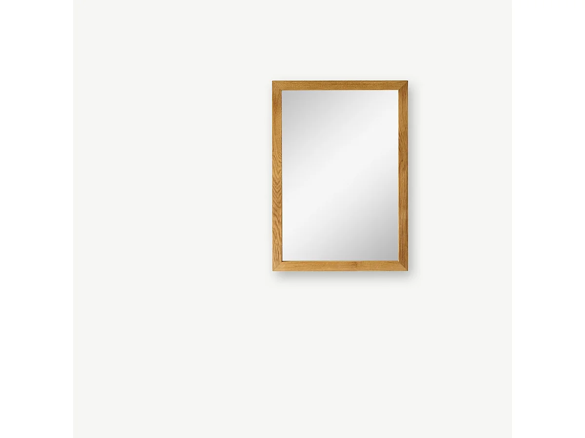 Spiegel aus Eichenholz Badezimmerspiegel Eiche massiv 70 x 50 cm neu Tikamoon